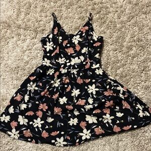 Floral Kids Dress - Black and Pink